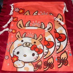 Hello Kitty Bull Drawstring Bags